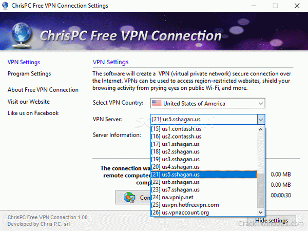 ChrisPC Free VPN Connection crack 2.20.24 Free Download 2022